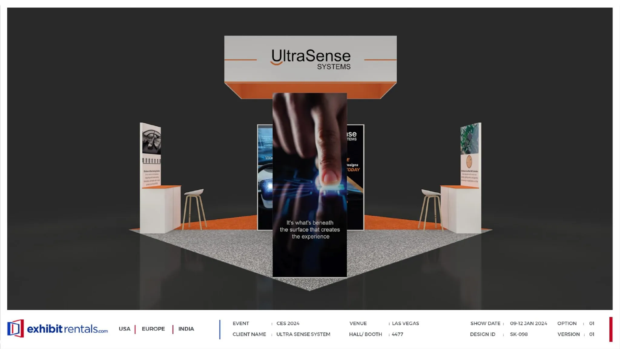 20x20 Isla booth design by Exhibit-Rentals